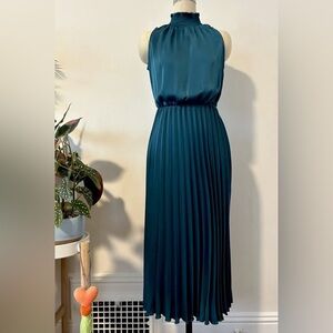 Banana Republic, teal pleated dress. Size L.